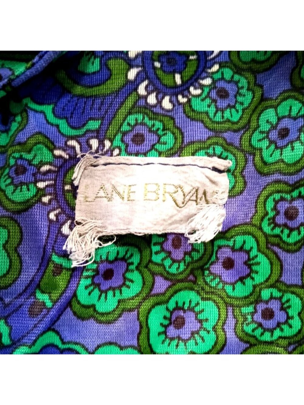 True Vintage MooMoo Dress M/L 1970's Lane Bryant Floral Square Neckline Groovy